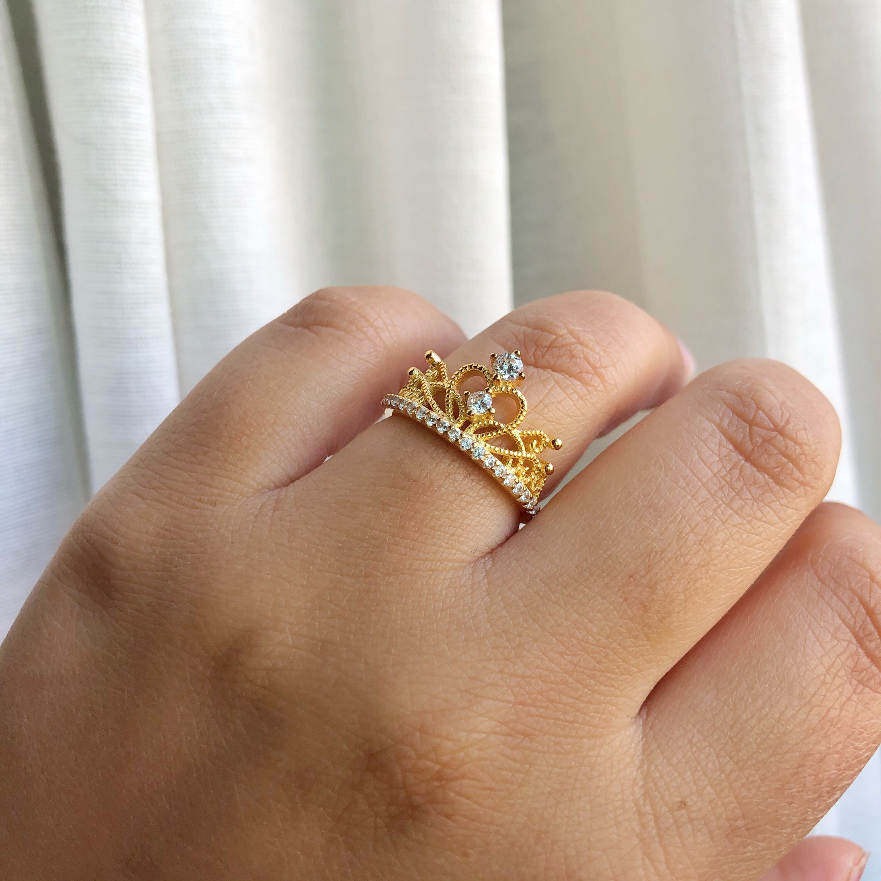 Crown Promise Ring Crown Ring Princess Crown Ring Promise Etsy