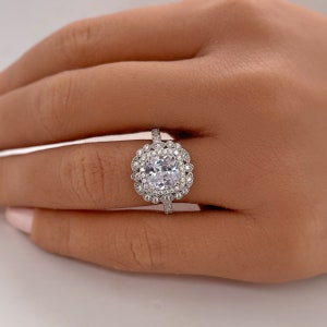 Bague de fiançailles taille coussin Art déco de 2,50 carats, diamant taille coussin, bague ancienne, alliance, bague de fiançailles art déco, bague de mariage
