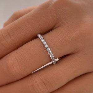 1.00ct Diamond Eternity Band, Diamond Band, Wedding Band, Bridal Band, Stacking Band, Diamond Simulate, Sterling Silver with Vermeil