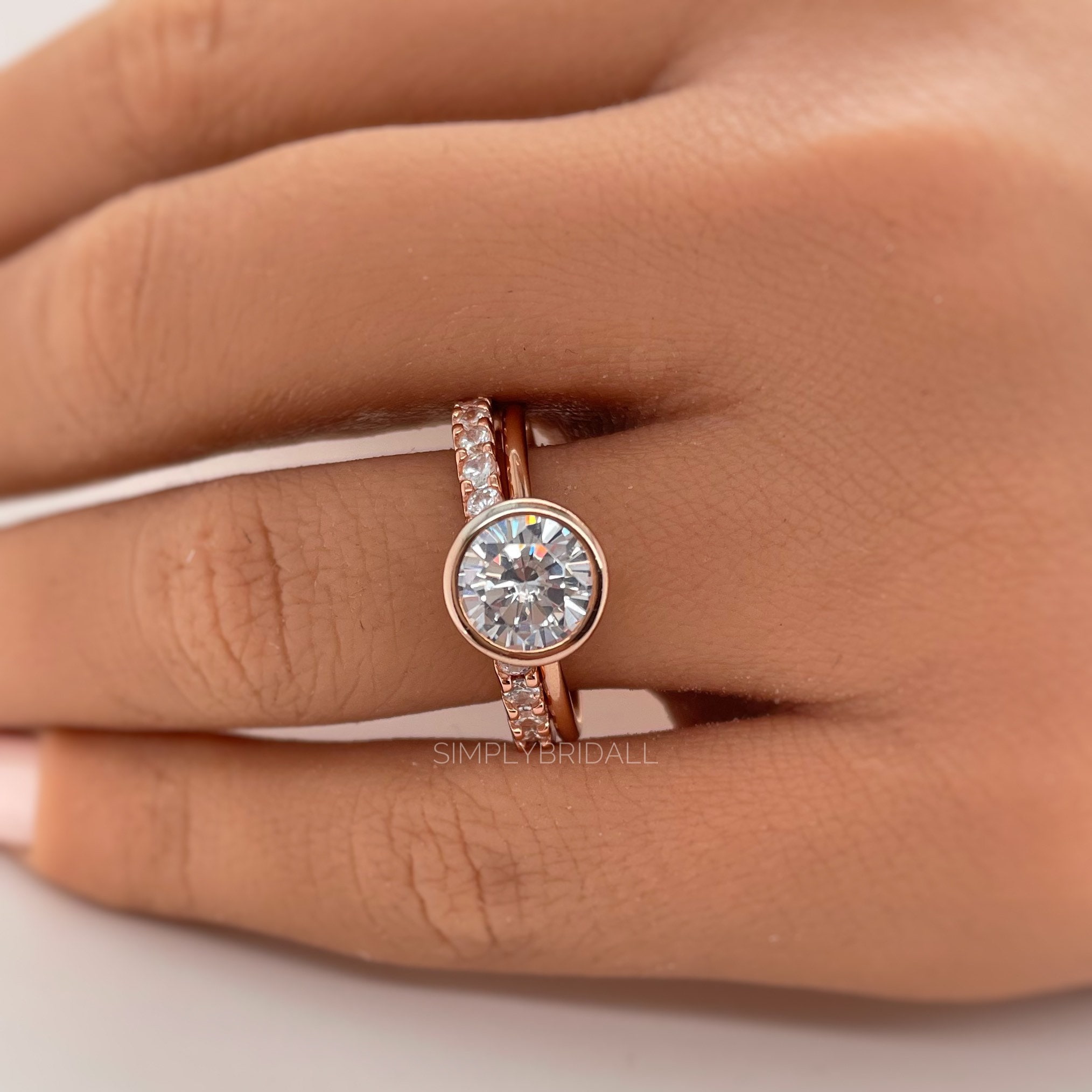 Full bezel shop engagement ring