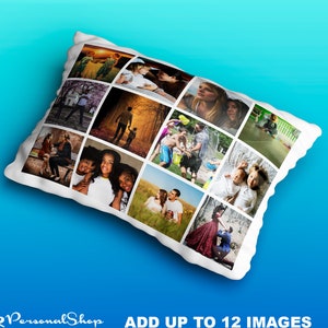 Taie d'oreiller personnalisée avec collage de photos Taie d'oreiller sur mesure Cadeau jusqu'à 12 photos