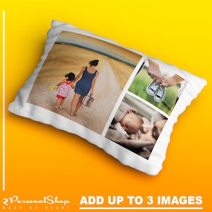 Taie d'oreiller photo personnalisée Housse de coussin Cadeau personnalisé jusqu'à 3 photos