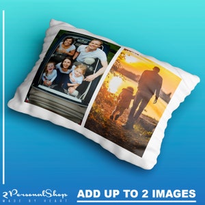 Taie d'oreiller photo personnalisée Housse de coussin Cadeau personnalisé jusqu'à 2 photos