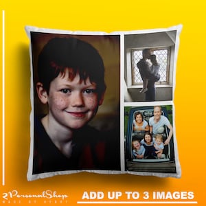 Coussin Taie d'oreiller personnalisée Taie d'oreiller Housse photo Cadeau personnalisé jusqu'à 3 photos