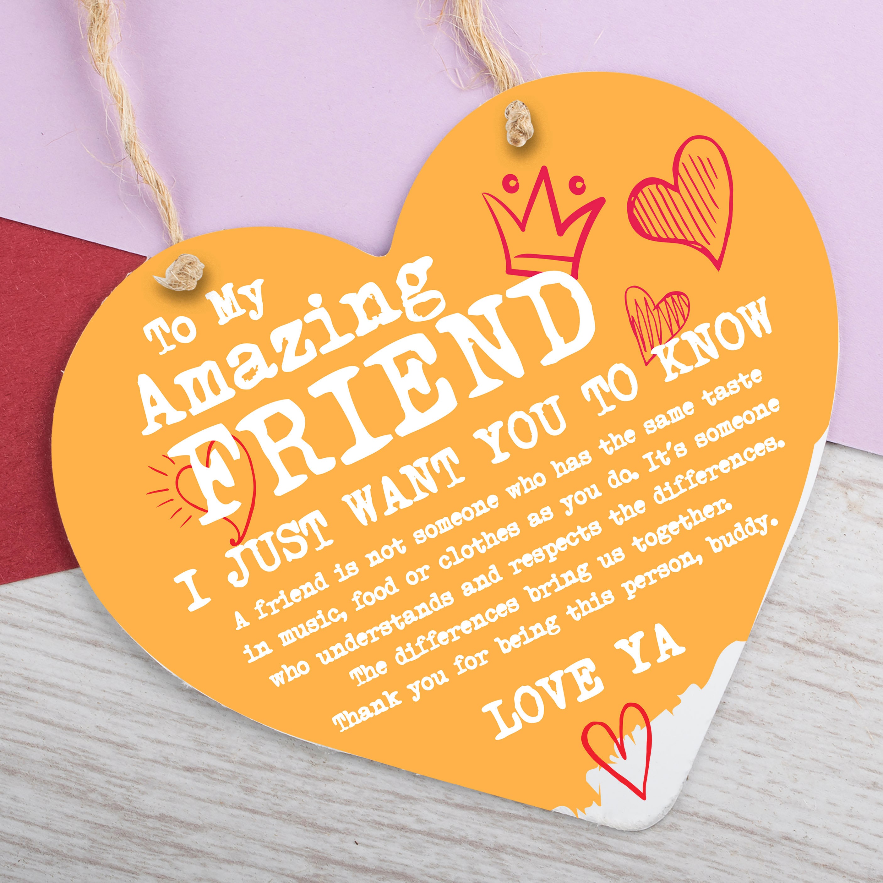 Special Thank You Best Friend Gifts Heart Hanging Sign Friendship
