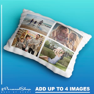 Taie d'oreiller photo personnalisée Housse de coussin Cadeau personnalisé jusqu'à 4 photos
