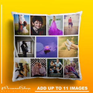 Coussin photo personnalisé Taie d'oreiller Housse de coussin Cadeau personnalisé jusqu'à 11 photos