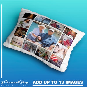 Taie d'oreiller photo personnalisée Housse de coussin Cadeau personnalisé jusqu'à 13 photos