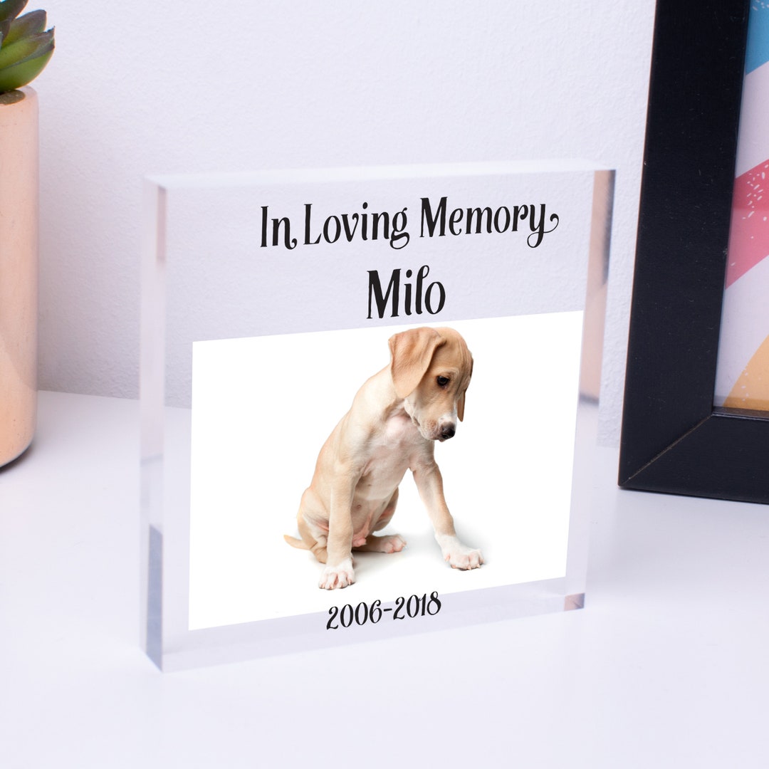 Pet Memorial Acrylic Block Photo Personalised Custom Made Keepsake ...