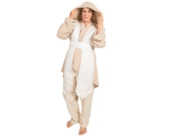 Star Wars-kostym, Star Wars-tunika, BLI din egen JEDI, Anpassad Star Wars Jedi-kostym, Vuxen Jedi Star Wars Cosplay, Kvinnlig tunika