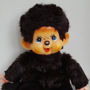 Vintage Monchhichi, Monkey Doll, Plush Doll, Monchhichi Monkey, 17,7 inch, Japanese Cartoon, Japanese Monkey, Vintage Toy, Soft Body