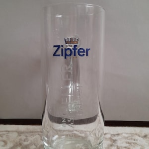 Zipfer Beer Mug, Austrian Beer Stein, German Bierkrug, Vintage Glass Tankard, Collectible Brewery Glass, Oktoberfest Beer Glass, 0.5L Glass