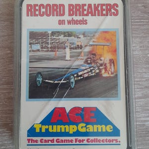 ACE Record Breakers on Wheels Card Game – Vintage 1980s Car Trivia Deck, Complete Set, Classic Auto Racing Collectible, Retro Gift