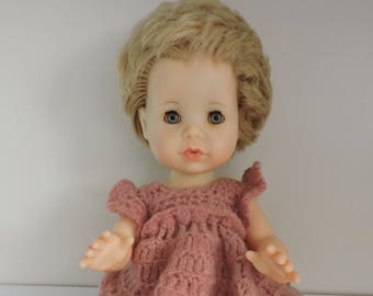Vintage Schildkröt Puppe, Sammler Puppe, Baby Puppe mit blonden Haaren & Rosa Kleid, Vintage Schildkröt Spielzeug, Sammlerpuppe, Blonde Puppe