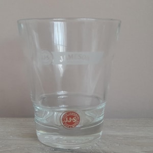 Vintage Jameson Whiskey Glass, Etched J.J&S Logo Tumbler, Irish Whiskey Barware, Collectible Promotional Glass, Man Cave Decor, Gift Idea