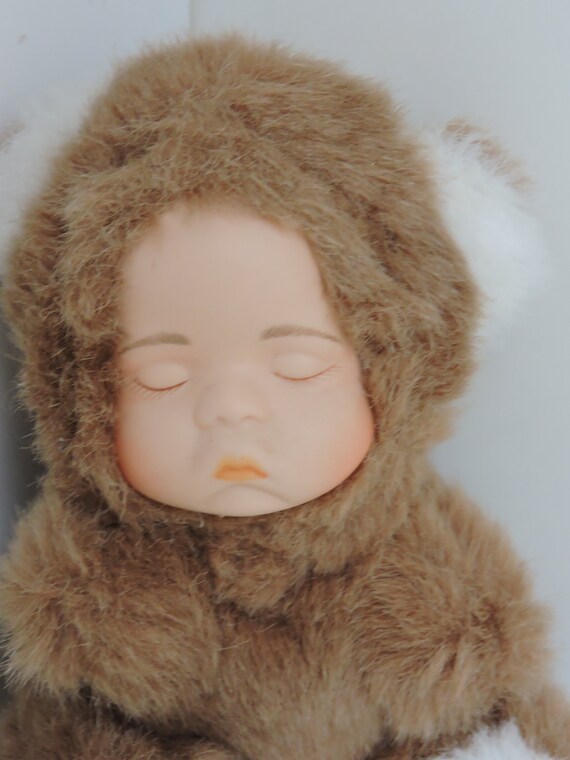 teddy bear with plastic face