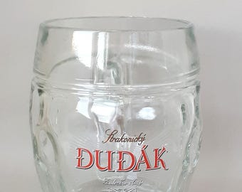 Strakonicky Dudak Vintage Beer Mug 0.3L, Czech Brewery Glass, Classic Pub Style