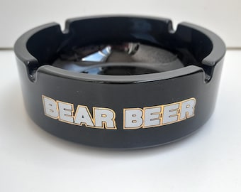 Vintage Bear Beer Ashtray, Danish Advertising Tobacciana