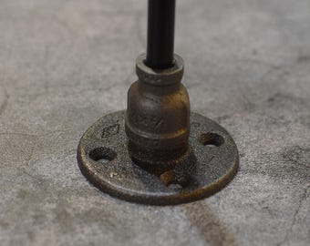 1/2" Pipe Flange Set of 2 – Iron Pipe Flanges, Industrial Wall Mounts, Steampunk Furniture Hardware, Shelving