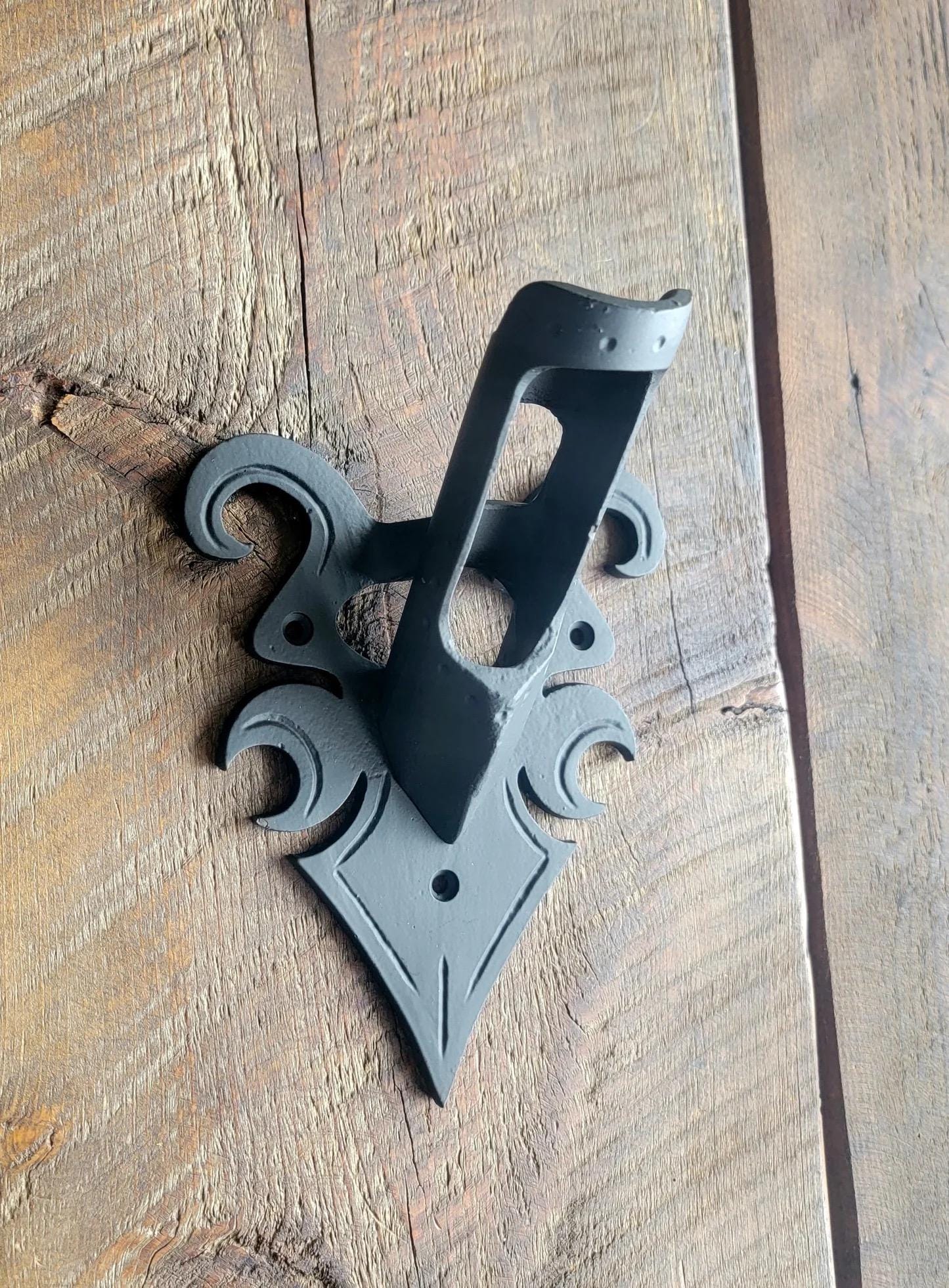 Hand Forged Decorative Iron Flag Bracket, Wall Mount