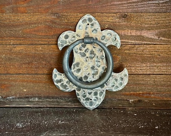 British Fleur De Lis Iron Door Knocker/Ring Pull