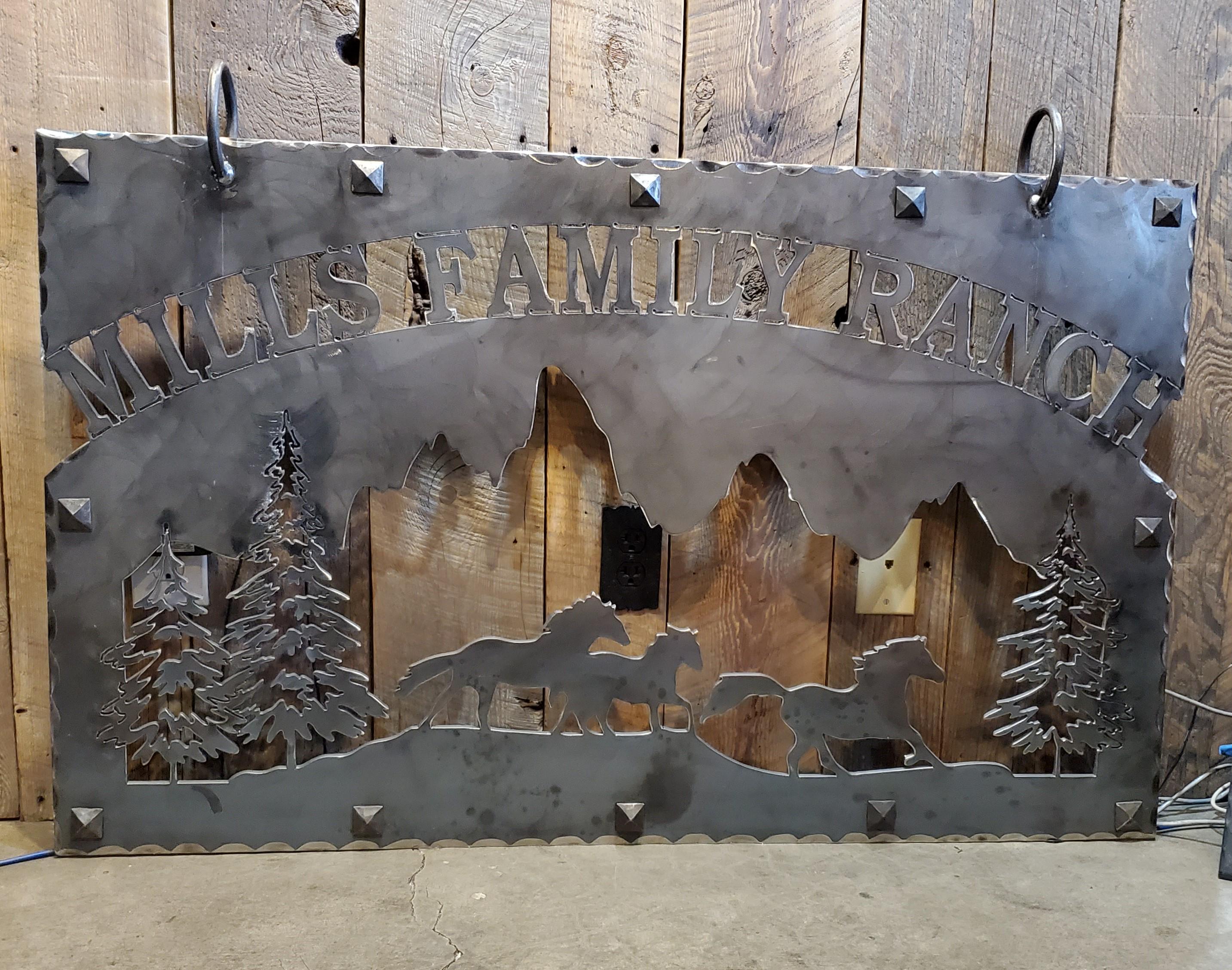 Personalized Western Iron Ranch Sign | Custom Metal Cowboy Wall Art ...