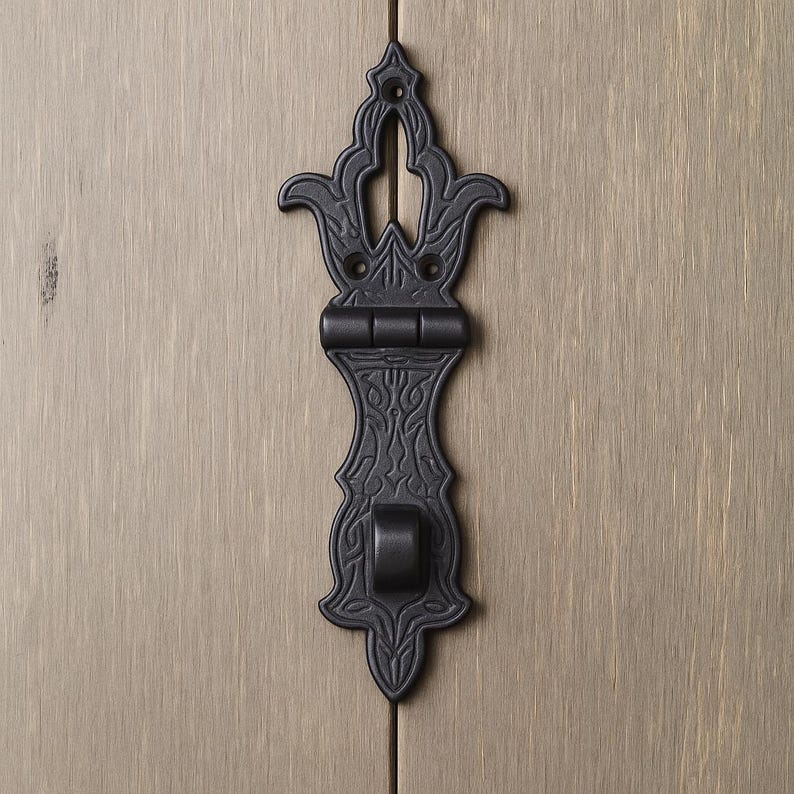 Victorian Style Hasp: Ornate Metal Latch, Vintage Decor image 1
