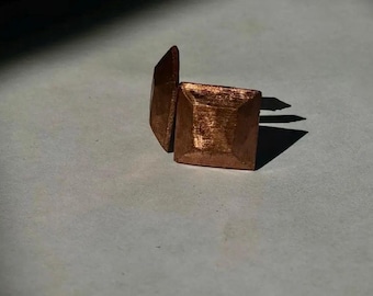 1" Square Plateau Head Copper Clavos Bulk Box 120 – Genuine Copper Door Studs, Decorative Nail Heads