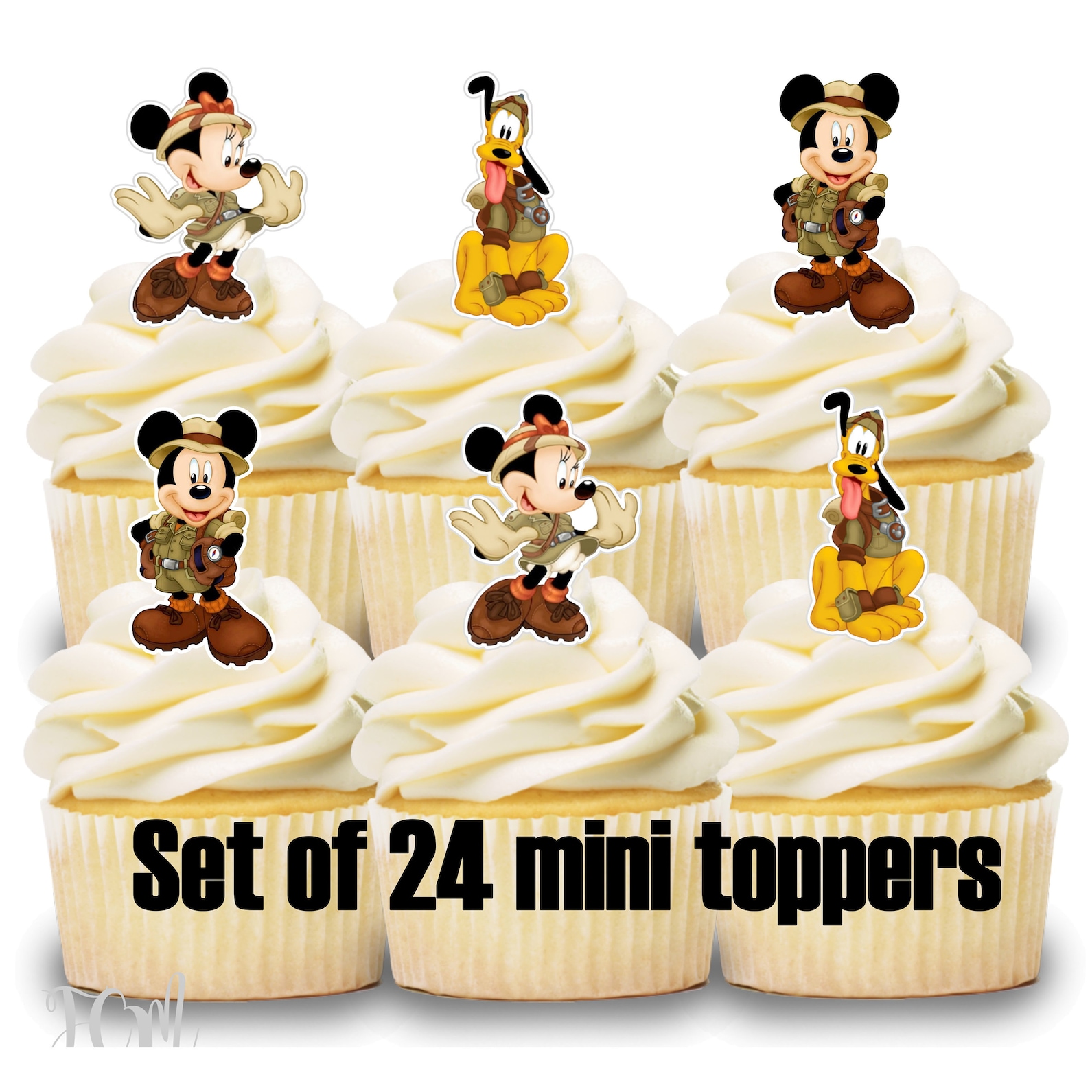 safari minnie cupcake toppers