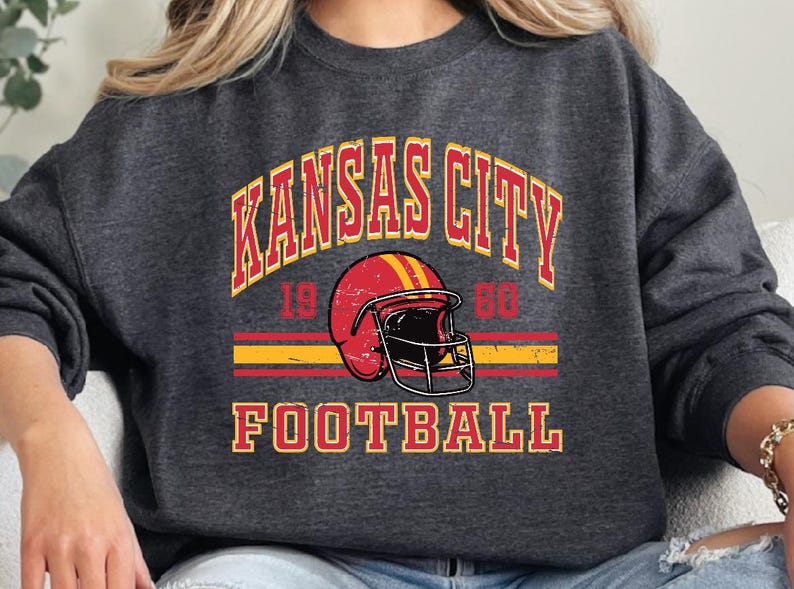 Kansas City Football Chiefs Vintage Tshirt Hoodie Sweatshirt Etsy