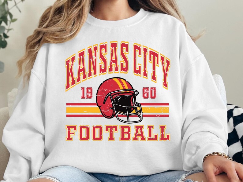 Kansas City Football Chiefs Vintage Tshirt Hoodie Sweatshirt Etsy