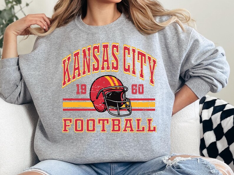 Kansas City Football Chiefs Vintage Tshirt Hoodie Sweatshirt Etsy
