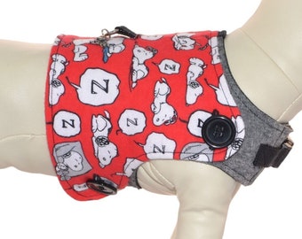 Sleepy Snoopy Dog Harness * Peanuts Snoopy Lazily Sleeping * ZZZ * Bones & Paws Interchangeable Reversible Pet Dog Vest for PAWZLY Harnesses