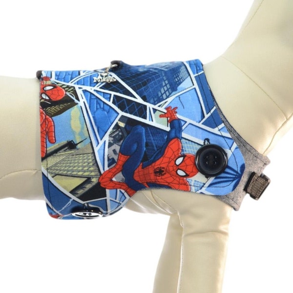 Spider-Man Dog Harness * Spiderman Comics Panel * Web Slinger Peter Parker * Interchangeable Reversible Pet Dog Cover for PAWZLY Harnesses