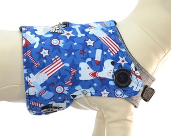 Uncle Sam Dog * Independence Day Party Animals * 4th of July Fireworks * Interchangeable Reversible Pet Dog Cover for PAWZLY Harnesses