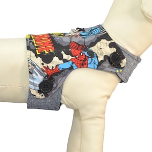 Marvel Superhero Comics Dog Harness * Wolverine & Captain America * Interchangeable Reversible Pet Dog Cover for PAWZLY Harnesses