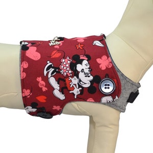 Mickey & Minnie Mouse Valentines Day Love Birds Disney World Disneyland Trip Interchangeable Reversible Pet Dog Vest for PAWZLY Harnesses image 1
