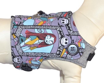 Jack & Sally Skellington Dog Harness Vest * The Nightmare Before Christmas * Pumpkin King * PAWZLY Interchangeable Reversible Pet Dog Cover
