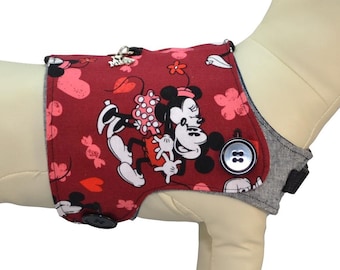Mickey & Minnie Mouse Valentines Day Love Birds Disney World Disneyland Trip Interchangeable Reversible Pet Dog Vest for PAWZLY Harnesses