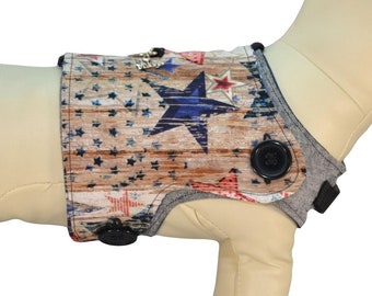 American Red White & Blue Stars * 4th of July Independence Day Outfit * Interchangeable Reversible Pet Dog Cover for PAWZLY Harnesses