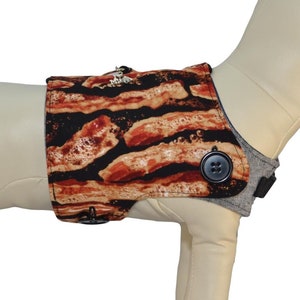 Fried BACON! ...and also some Cheese Burgers, Hot Dogs, and French Fries Snacks Interchangeable Reversible Pet Dog Cover (and BACON)
