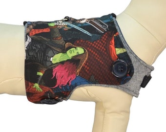 The Avengers w/ The Guardians of the Galaxy Dog Harness Vest * Spider-man, Iron Man, Thor * PAWZLY Interchangeable Reversible Pet Dog Cover