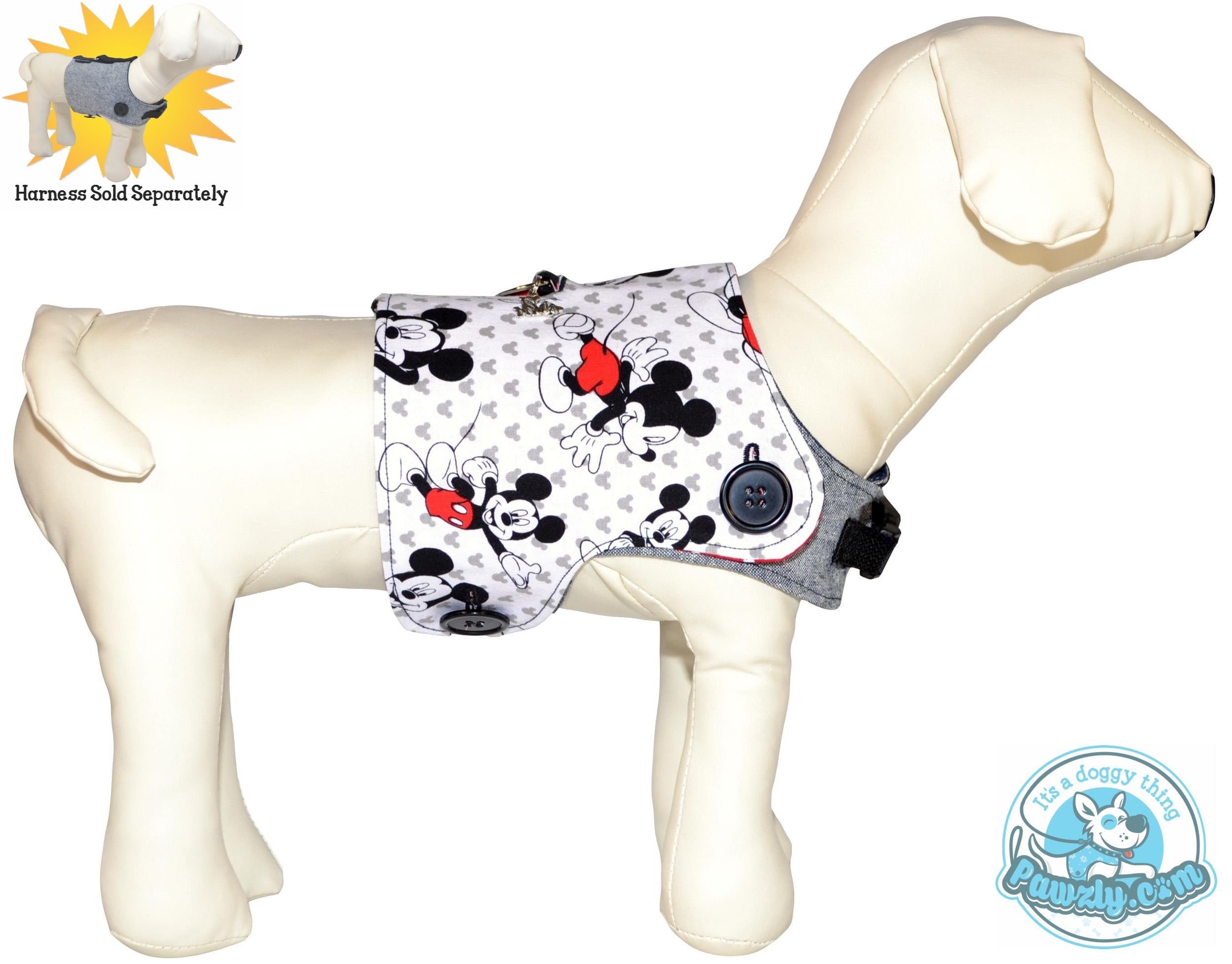 Disney s Mickey Mouse Dog Harness Vest Mickey and Friends Disneyland Disney World Vacation PAWZLY Interchangeable Reversible Pet Covers Etsy Canada