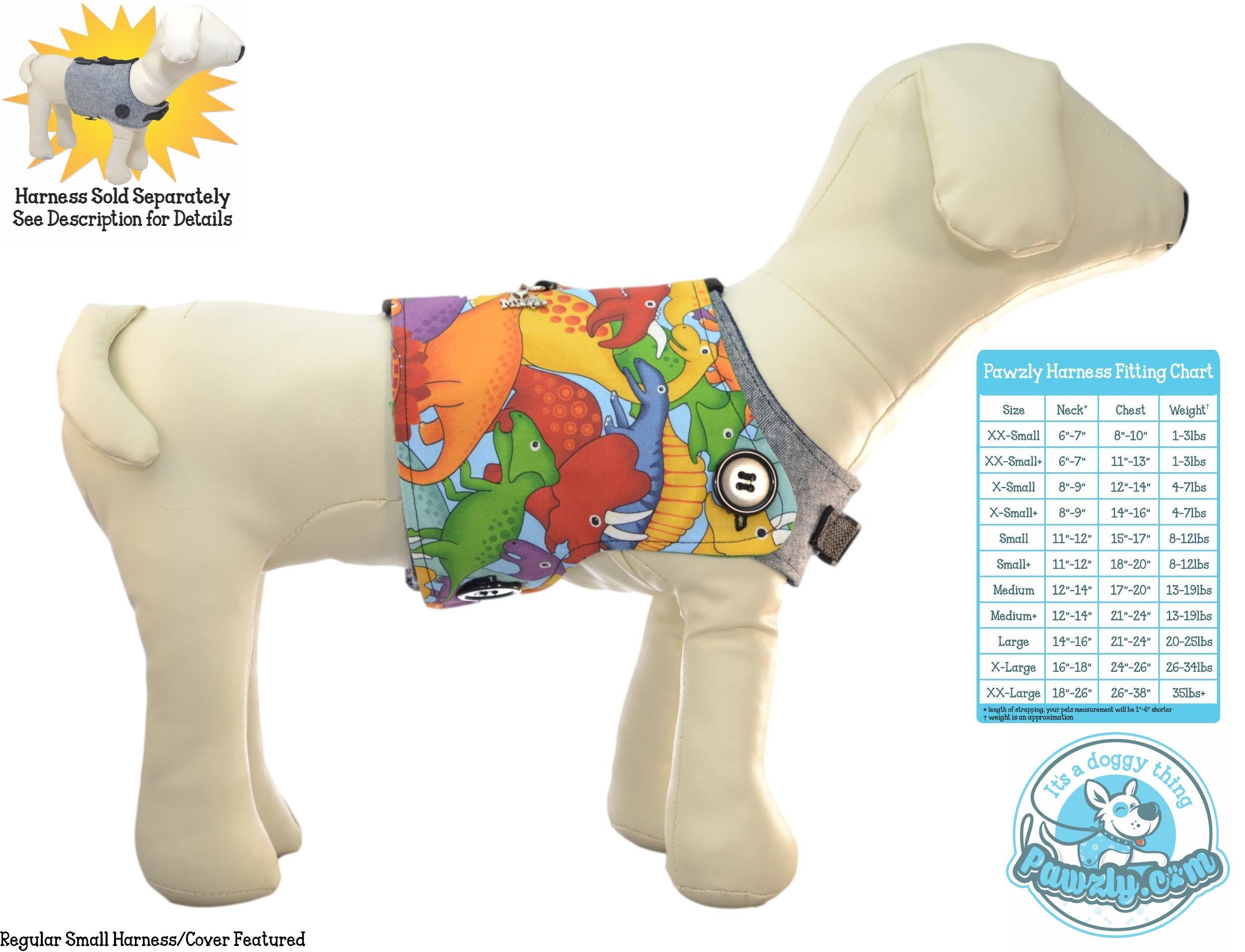 Colorful Dinosaur Dog Harness Vest Triceratops Etsy.de