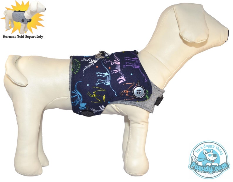 When Dinosaurs Walked the Earth Dinosaur Bone Fossils Paleontology Interchangeable Reversible Pet Dog Cover for PAWZLY Harnesses image 3