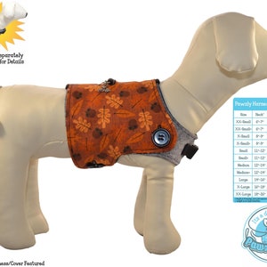 A Thanksgiving Pumpkin Harvest w/ Fall Acorns Autumn Leaves Dog Harness Vest Interchangeable Reversible Pet Dog Cover for PAWZLY Harnesses image 3