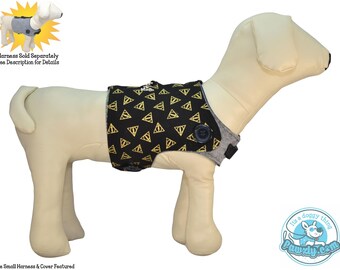 hogwarts houses harry potter service dog vest Harry Potter Dog Harness Hogwarts Houses Gold Deathly Hallows Symbol  Interchangeable Reversible Pet Dog Cover for PAWZLY Harnesses