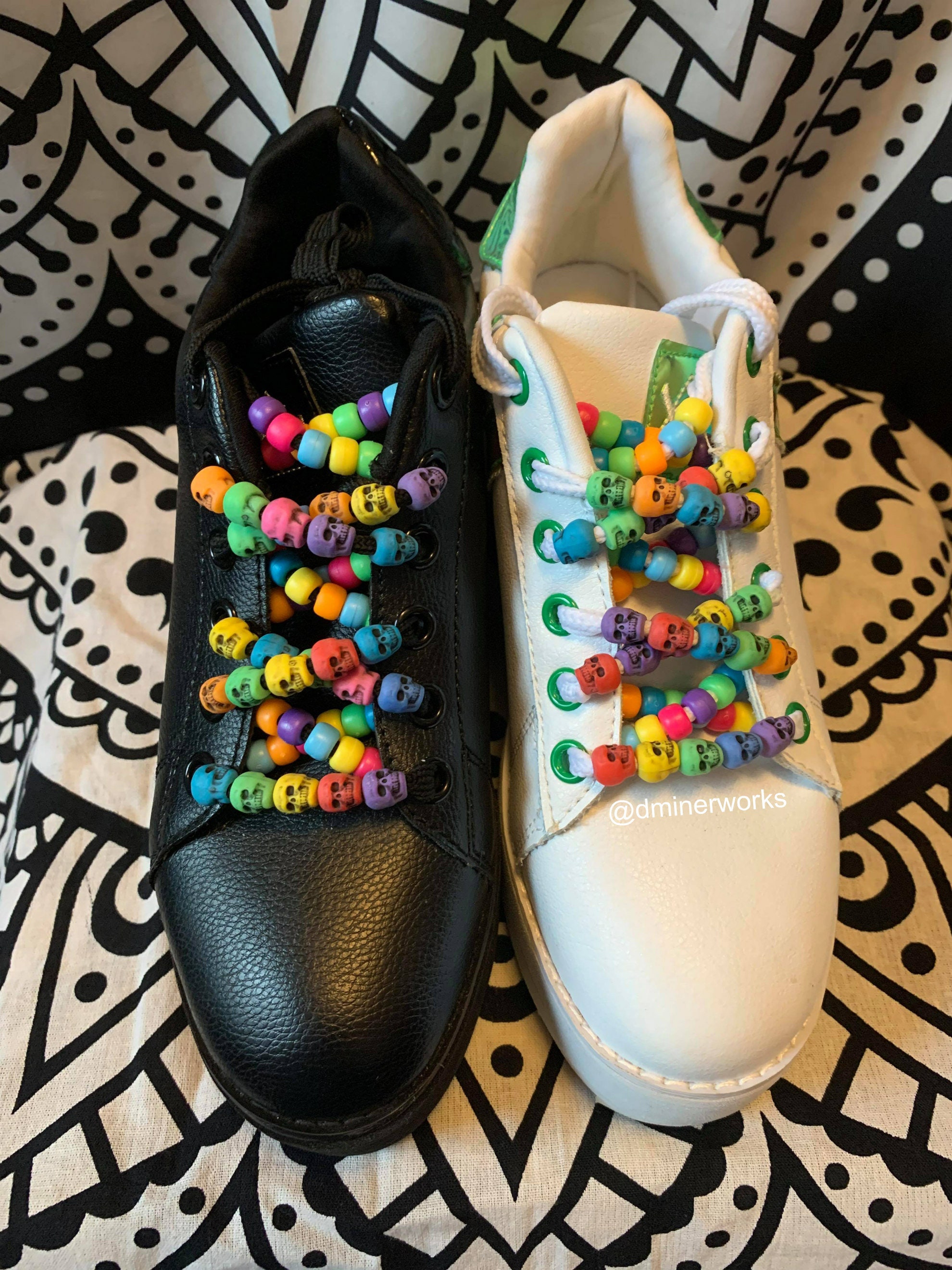 Kandi Skull Shoelace Kit DIY Sugar Skull Shoelaces Etsy