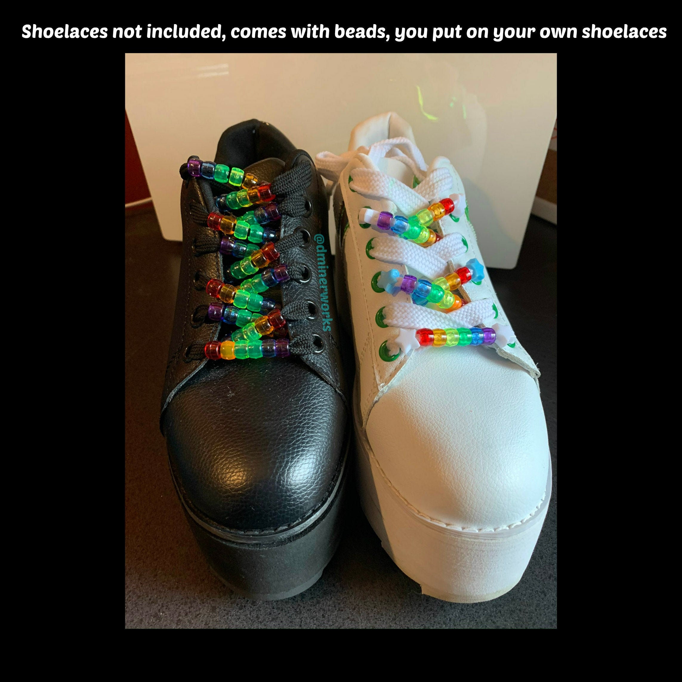 Rainbow Flip Kandi Shoelace Kit DIY Rainbow Shoelaces Etsy