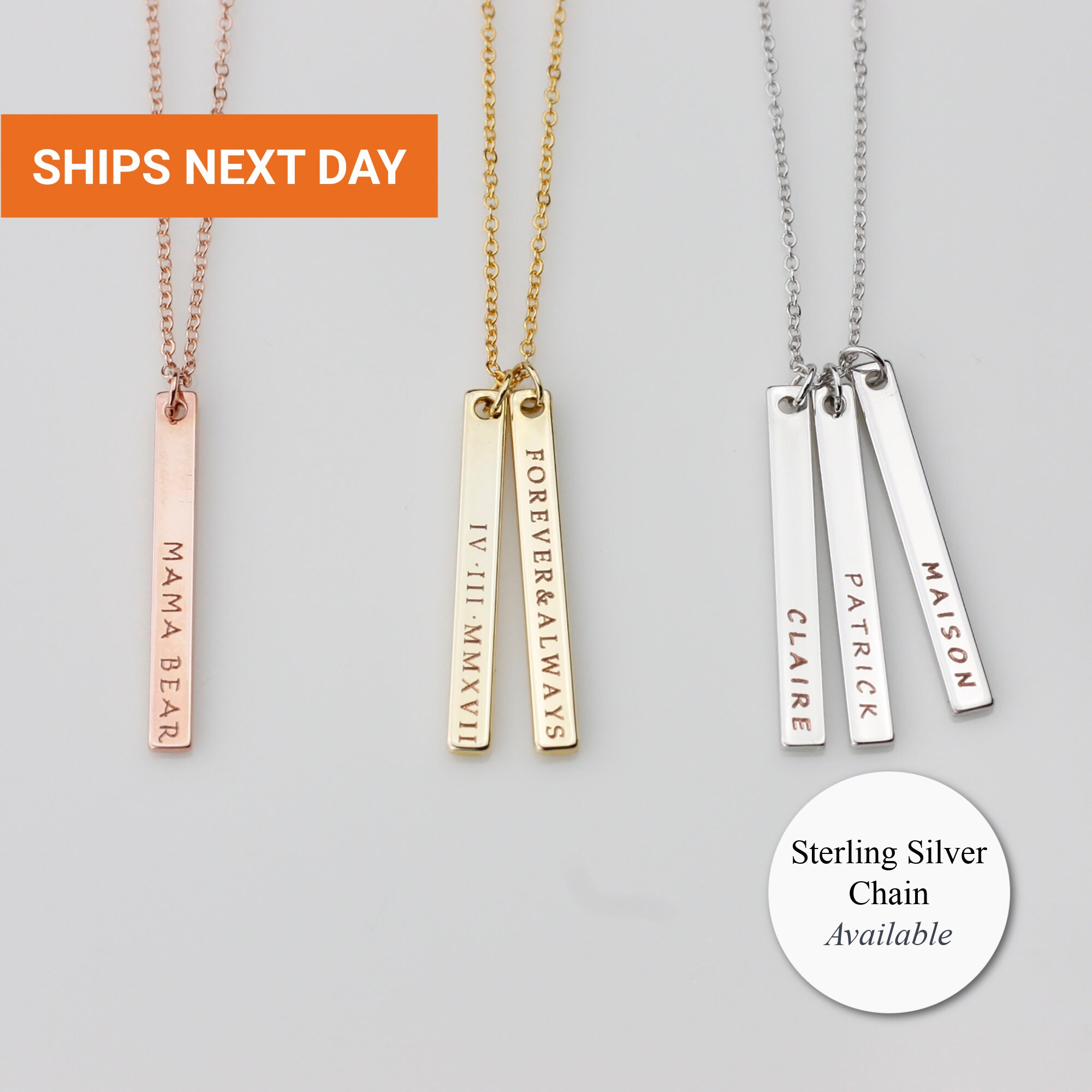 Name necklace next day best sale delivery